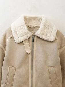 PU Faux Cuir Veste Femmes Lâche Ceintures Casual Biker Vestes Outwear Femme Tops BF Style Noir Veste En Cuir Manteau Rose Couleur - Product Image 3