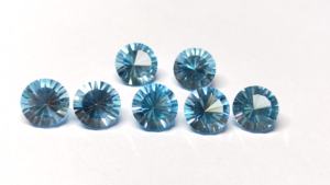 Topacio azul cielo de Grado Superior corte óptico 12mm corte cóncavo redondo piedras preciosas sueltas venta al por mayor Buff Top gemas de Topacio azul para joyería - Product Image 5