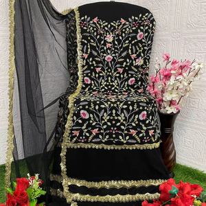 Nặng Georgette Vải Và Santoon Bên Trong Lót Bán Khâu Ấn Độ Shalwar Kameez Cho Mùa Đông Phong Cách Ấn Độ Quần Áo - Product Image 1