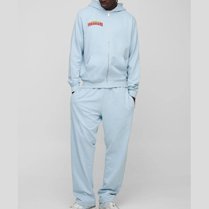 100% algodón 465 GSM chándal de peso pesado para hombres por encargo liso en blanco pantalones de chándal y Sudadera con capucha hombre conjunto de 2 piezas - Product Image 4