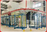 Ligne de production de peinture en poudre d'acier automatique personnalisée avec système de prétraitement, cabines de pulvérisation et four de cuisson