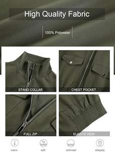 Blousons bombardiers courts pour femmes veste courte à manches longues et col montant avec poches - Product Image 6