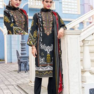 Vestido DE TRABAJO bordado de algodón moderno de primera calidad con parte inferior de algodón suave y Dupatta-Party Ready Reversible & Quick Dry - Product Image 2