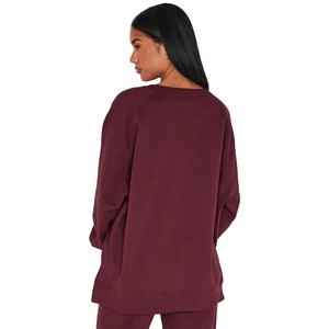 Wholesale <b>Women</b> <b>Fleece</b> Sweatshirt Long Sleeve Oversized Pullover Cotton Blend Crew Neck Casual Warm Winter Streetwear <b>Top</b> - Product Image 3