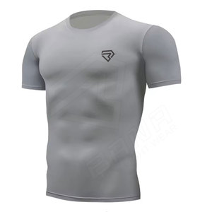 Rashguard de compression à manches courtes et à séchage rapide pour hommes Respirant Gym Workout Sports 100% Polyester Eco-Friendly Anti-Bacterial - Product Image 1