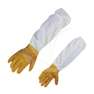 Guantes de Apicultura de Piel de Cabra Blanca, Manga Larga de Lona, Protección, Precio Económico, OEM/ODM Disponible - Product Image 1