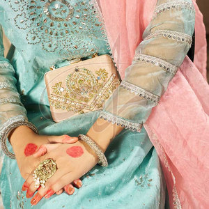 Customized Color High Quality Winter Formal Women's Suits Organza Shirt Dupatta Raw Silk Trouser Anti-shrink Breathable - Product Image 6