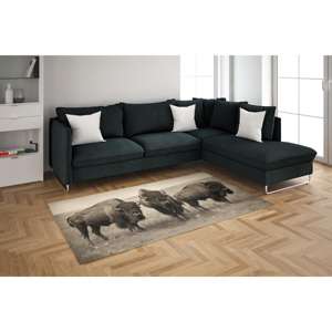 Alfombra Estampada: Alfombras de Bisón, Alfombras Rústicas, Alfombra Estilo Loft, Alfombras con Diseño Animal, Alfombra de Chenilla - Product Image 2