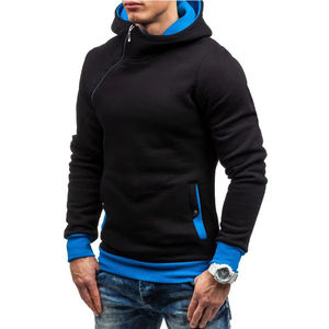 Sweats à capuche pour hommes Nouveau pull slim Sweat à capuche pour homme Sweat à capuche pour homme avec fermeture éclair diagonale Sweat à capuche pour homme - Product Image 3