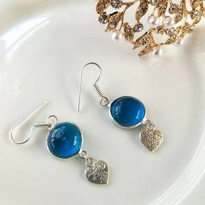 Boucles d'oreilles vintage plaquées or faites à la main avec pierres précieuses en quartz certifiées pour femmes, nouveau design élégant, pierres naturelles taillées, serties en clos - Product Image 1