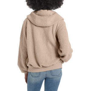 Veste polaire Sherpa pour femme respirante à capuche hiver léger confortable toutes tailles disponibles fabricant OEM - Product Image 2