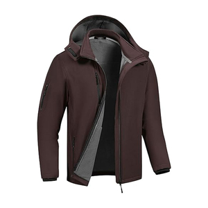 2025 conception Unique hommes coquille souple veste fermeture éclair Style 100% Polyester tissu fait hommes Softshell veste personnalisée avec OEM - Product Image 2