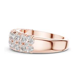 Bague éternité pavée de diamants de laboratoire de 1,92 carat au total pour femmes, clarté VVS-VS EF, or 18 carats, 14 carats, 10 carats et argent 925, rose - Product Image 6