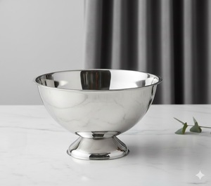 Tazón de Exhibición con Base de Acero Inoxidable Pulido Espejo, Ecológico y de Primera Calidad, para Fiestas - Product Image 1