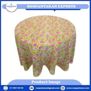 Gran oferta, mantel redondo de algodón Floral de 220 Cms, tela de 20 láminas para mesa de comedor de 8 plazas, cocina, celebración y bodas - Product Image 6