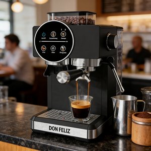 Don Feliz 1350W Programmable Digital Control Stainless Steel Professional Espresso <b>Machine</b> 20 Bars 1.8L Tank 100g Bean Hopper - Product Image 2