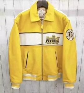 Custom Made Genuine Leather With Embroidery Avirex <b>Jackets</b> Hot Selling Customized Classic Cowhide Leather Avirex <b>Jacket</b> - Product Image 3