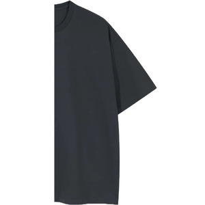 T-shirt décontracté à manches courtes pour homme grande taille, 100 % coton biologique respirant et écologique, bleu, coupe oversize, devant vierge brodé - Product Image 5