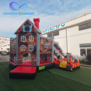 Fire Truck Theme Inflatable Bounce House Bouncy Castle with Slide Commercia Inflatable Bouncer Combo Slide <strong>Jumping</strong> Castle - Product Image 5