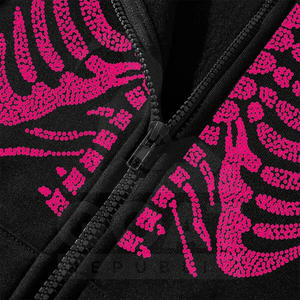 Sudadera con Capucha de Diseño Personalizado, 100% Algodón, con Pedrería, Forro Polar, Estilo Urbano, Cierre Completo, para Hombre, Alta Calidad - Product Image 6