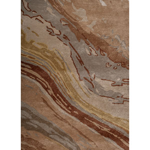 Genesis Hand Tufted <b>Wool</b> & Viscose Rugs Beige & <b>Brown</b> Abstract Pattern for Home Use-Tnq-4376 - Product Image 3