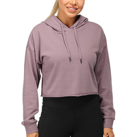 Sweats à capuche courts vierges en coton et polyester de haute qualité pour femme Street Wear Fashion Sweats à capuche tricotés personnalisés pour femmes