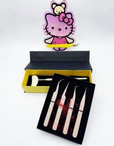 แหนบต่อขนตา45/75/90องศากันไฟฟ้าสถิตปากคีบนาโนออกแบบโลโก้ได้ตามต้องการ - Product Image 3