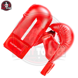Guantes de Boxeo de Karate Personalizables de Cuero PU Rojo Ligero de Primera Calidad, Diseño Absorbente de Impactos para Artes Marciales para Adultos - Product Image 3