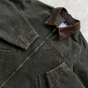 Chaqueta Vaquera Casual Vintage para Hombre, Estilo Urbano, Lavada, con Cierre, Bordado, Chaqueta de Trabajo Resistente, Tallas Grandes Disponibles - Product Image 4