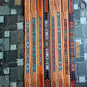 เข็มขัดฝังลูกปัดหนังวัวสไตล์ตะวันตก aztec ดีไซน์เป็นเครื่องมือสำหรับผู้ชายผู้หญิง - Product Image 4
