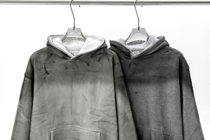 Sweat à capuche surdimensionné en molleton français 100% coton pour homme, peinture vintage personnalisée, effet délavé, poids lourd, délavé au soleil, hiver - Product Image 5
