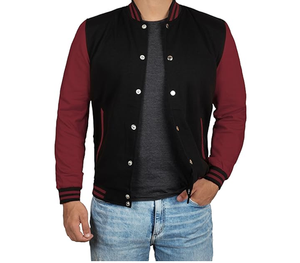 Veste universitaire pour hommes - Style bomber en polaire, veste de baseball pour hommes de l'école secondaire - Product Image 4