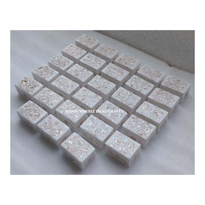 Fabricant indien belle boîte en marbre nacre blanche emballage de bijoux boîtes en marbre boîte en marbre de Thanksgiving - Product Image 1