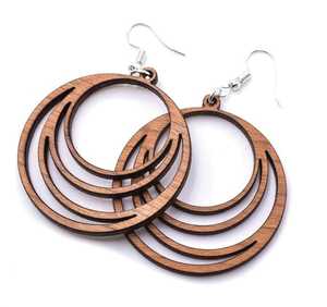 Pendientes de madera de estilo bohemio hechos a mano para mujer, joyería colgante de gota de madera Natural ligera, artesanías naturales hechas a mano - Product Image 1