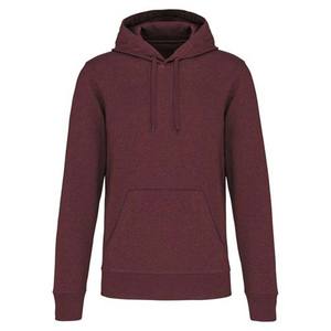 Sweat à capuche pour homme en molleton doux, couleur bordeaux foncé, manches longues, doublure 100% coton, respectueux de l'environnement - Product Image 1
