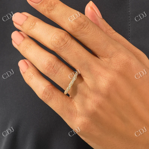 Bague de mariage en diamant naturel torsadé ensemble de pavés Vintage bague de fiançailles en or massif minimaliste empilable bague de promesse de mariée pour elle - Product Image 3