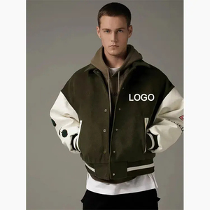 Blazer Hi Hop pour hommes, manteau, veste de baseball lavée brodée pour hommes, veste d'université tissée sur pied, veste OEM, vente en gros de logo personnalisé - Product Image 6