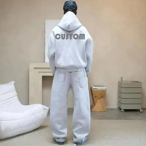 Haute qualité coupe ample personnalisé Baggy polaire surdimensionné à capuche survêtement ensemble hommes survêtement hiver confortable et respirant - Product Image 4