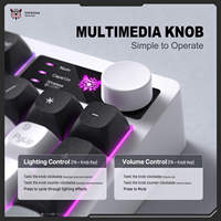 Teclado Inalámbrico para Juegos ONIKUMA MT902 de Triple Modo, 2.4G, Bluetooth, Tipo-C, 95 Teclas, Retroiluminación RGB, con Perilla de Volumen
