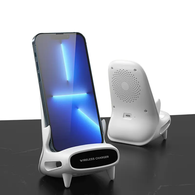 Yeni tasarım 4 in 1 kablosuz hızlı şarj için telefon standı ahşap araç tutucu şarj cep