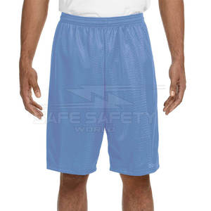 Pantalones cortos de gimnasio de estilo informal de verano de talla grande para hombre, malla de baloncesto de poliéster de secado rápido, cintura elástica, Color sólido no tejido - Product Image 1