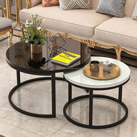 2023 nouveauté table basse imbriquée en or de qualité supérieure avec dessus en marbre design moderne unique pour les Offre Spéciale de salon