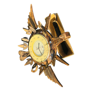 Nouvelle horloge murale en bois de style antique avec un aigle oiseau et une feuille sculptée Design aigle conçu horloge murale en bois ou un aigle en bois - Product Image 5