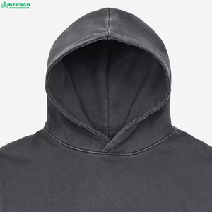 OEM Meilleures ventes Hiver Sweat à capuche oversize vierge, effet vintage délavé à l'acide et aux pigments, bords bruts, 100% Coton, Design personnalisé - Product Image 3