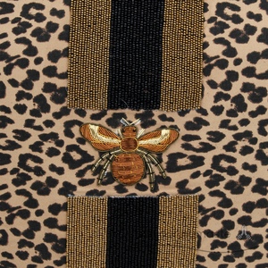 Borsa a tracolla con motivo ape di lusso con motivo in tela con stampa leopardata - Product Image 5