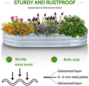 ODM Wholesaler Metal Oval Raised Garden Bed Grow Kit Garden Fence Gazebo for Vegetables and Flowers Pots OEM garden <b>supplies</b> - Product Image 2