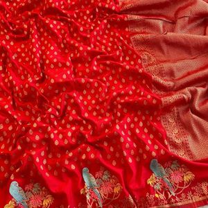 Más exportación Diseñador exclusivo Pure Crepe Khadi Tela de seda Ropa étnica Última ropa de fiesta exclusiva Saree Blusa elegante - Product Image 4