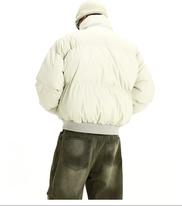 Veste matelassée en nylon personnalisable pour homme, streetwear, vêtements d'extérieur, chaude, utilitaire, col montant, hiver, vintage, fermeture éclair - Product Image 4