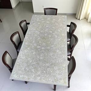 Nouveau Design Blanc Table À Manger Floral Nacre Incrustation Pierre Semi Précieuse Comptoir Fait Main Maison & Bureau Meubles Décor - Product Image 1