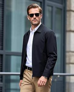 <b>Mens</b> Lightweight <b>Jackets</b> Full Zip Laydown Collar Golf <b>Light</b> Windbreaker <b>Jackets</b> with Zip Pockets - Product Image 4